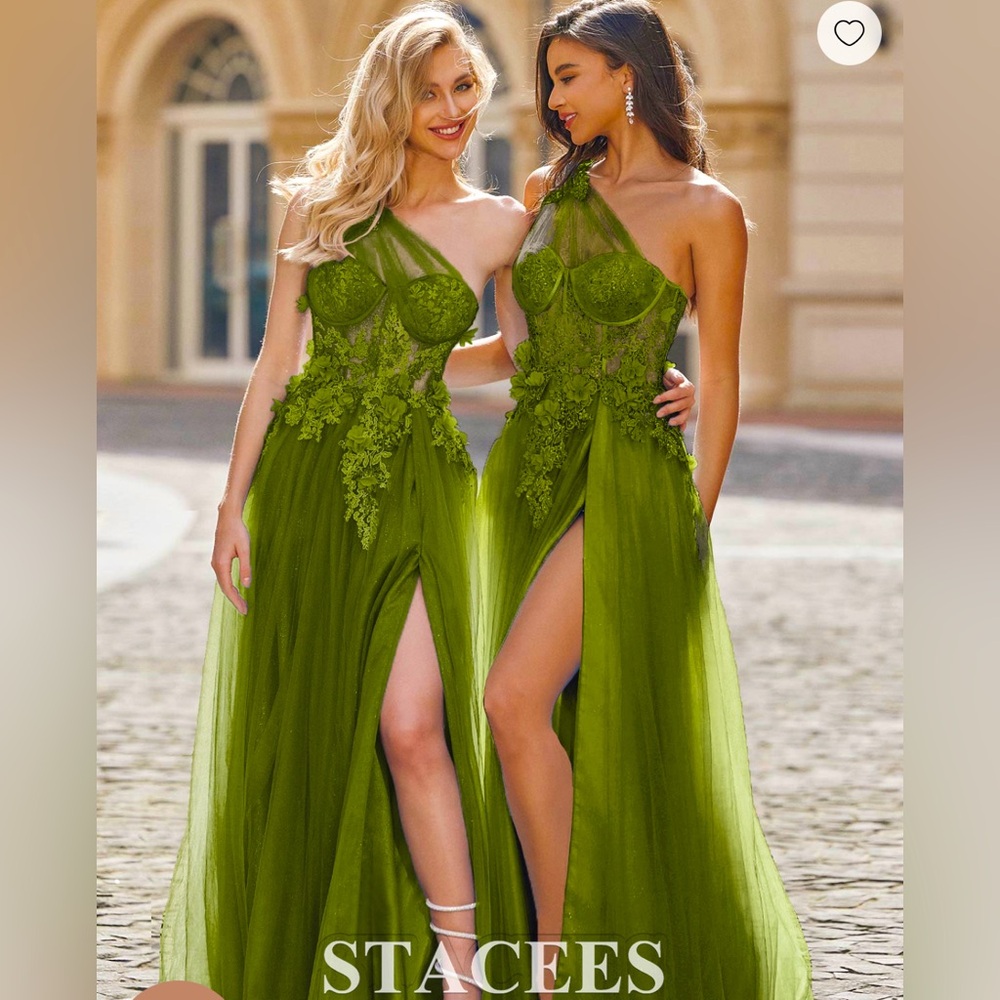 A-line Princess One-Shoulder Sleeveless Sweep Train Tulle Prom Dress